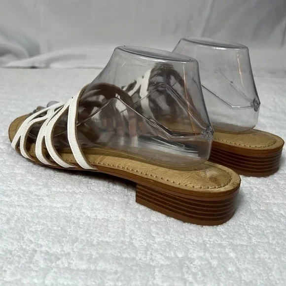 New! Kelly & Katie Kenzy white cushion slide on sandals low block heel size 10 - Picture 3 of 9